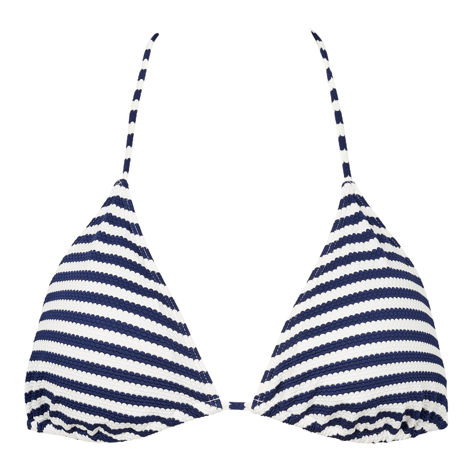 Navy og hvid stribet bikini top