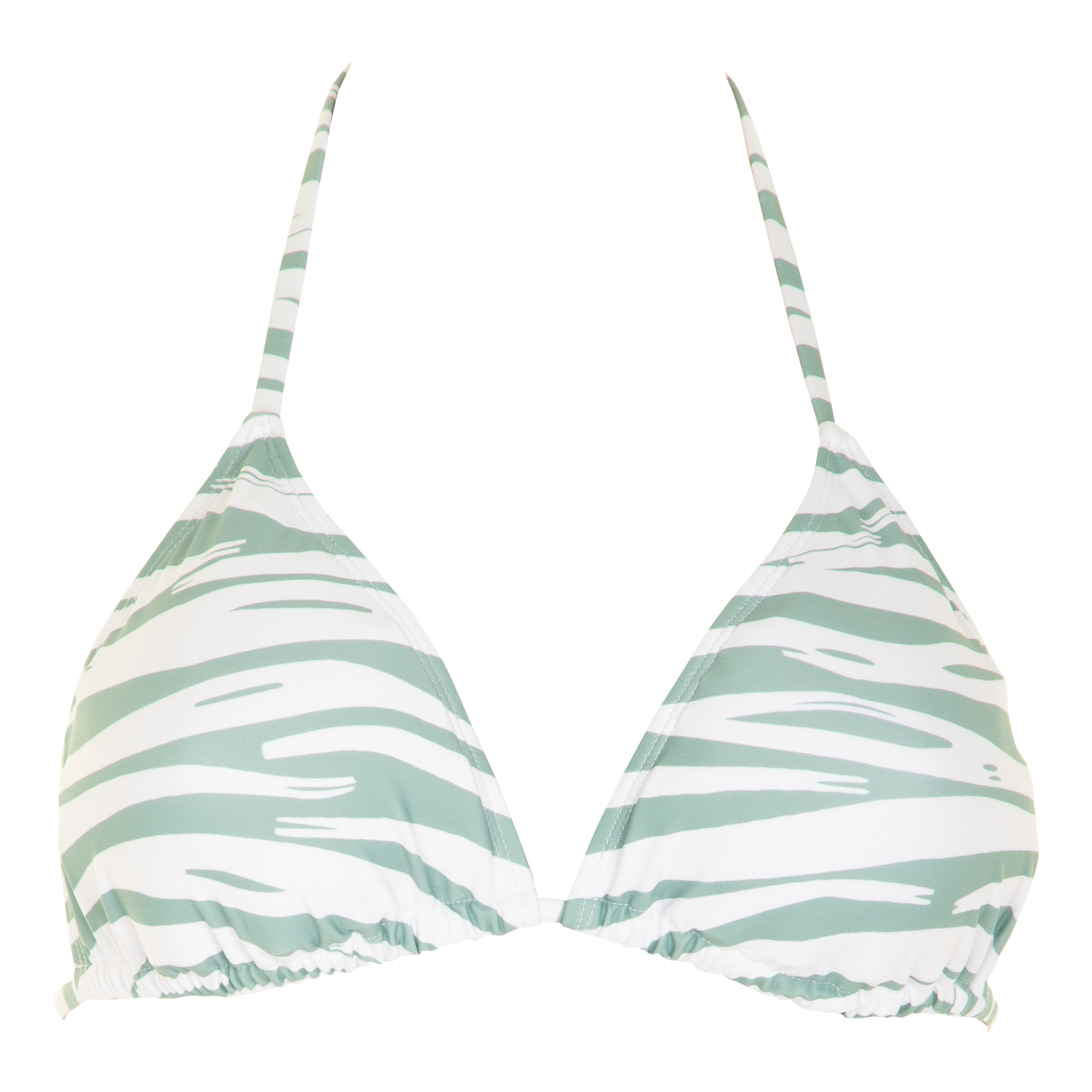 Trekantsbikini top i grøn og hvid