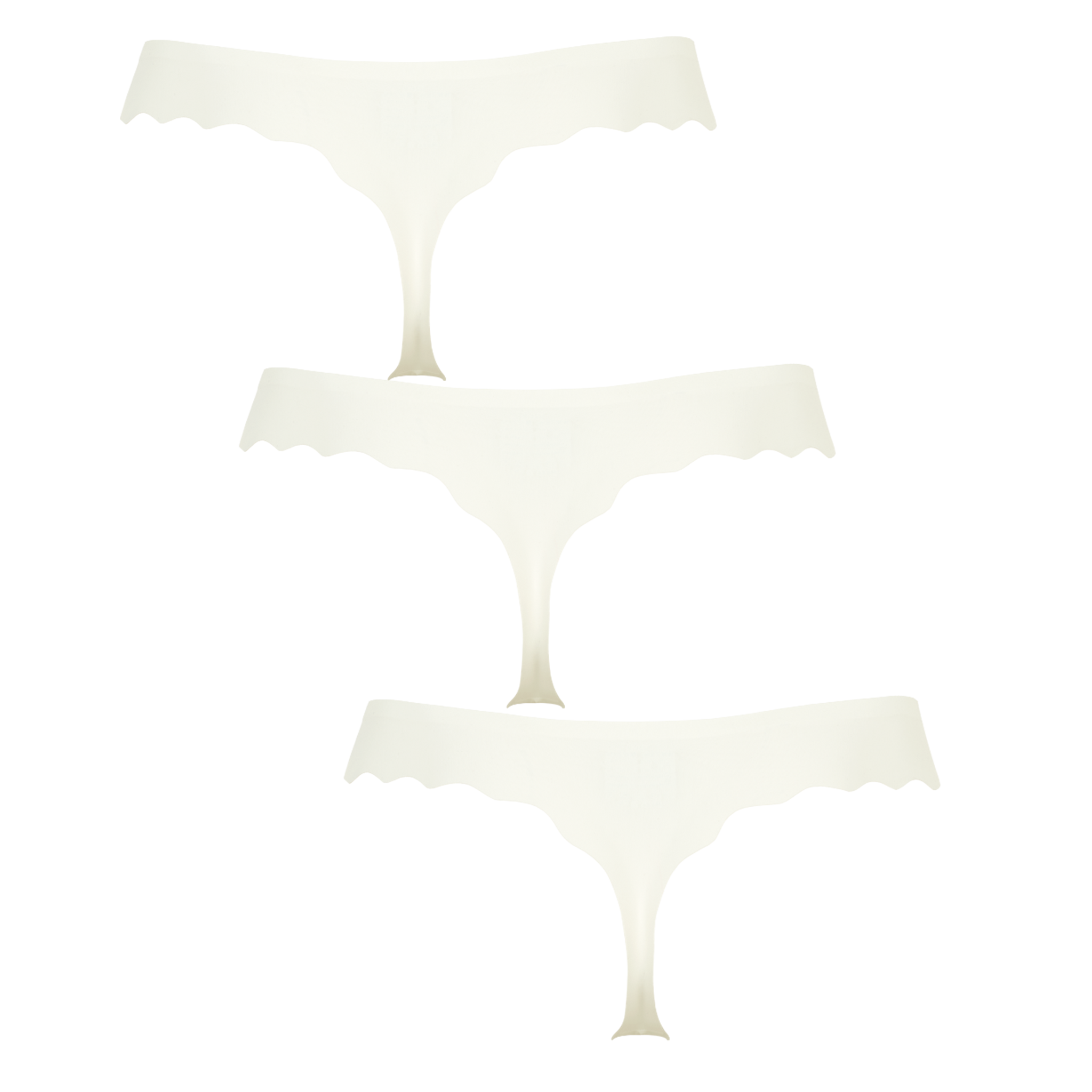 Seamless string 3-pak i ivory