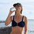 Navy bikinitop med brede stropper