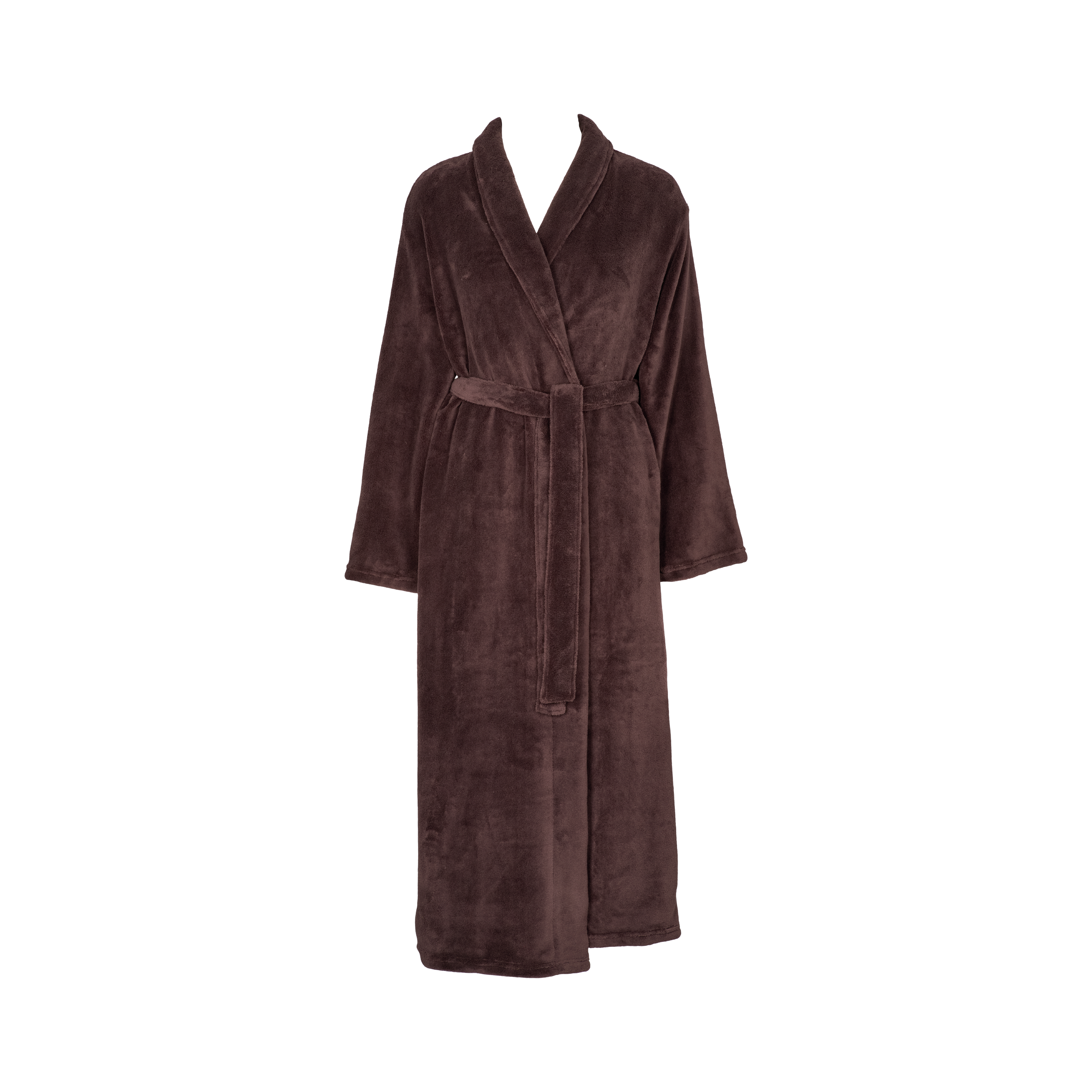 Cornflocker fleece robe long Dark Brown forfra
