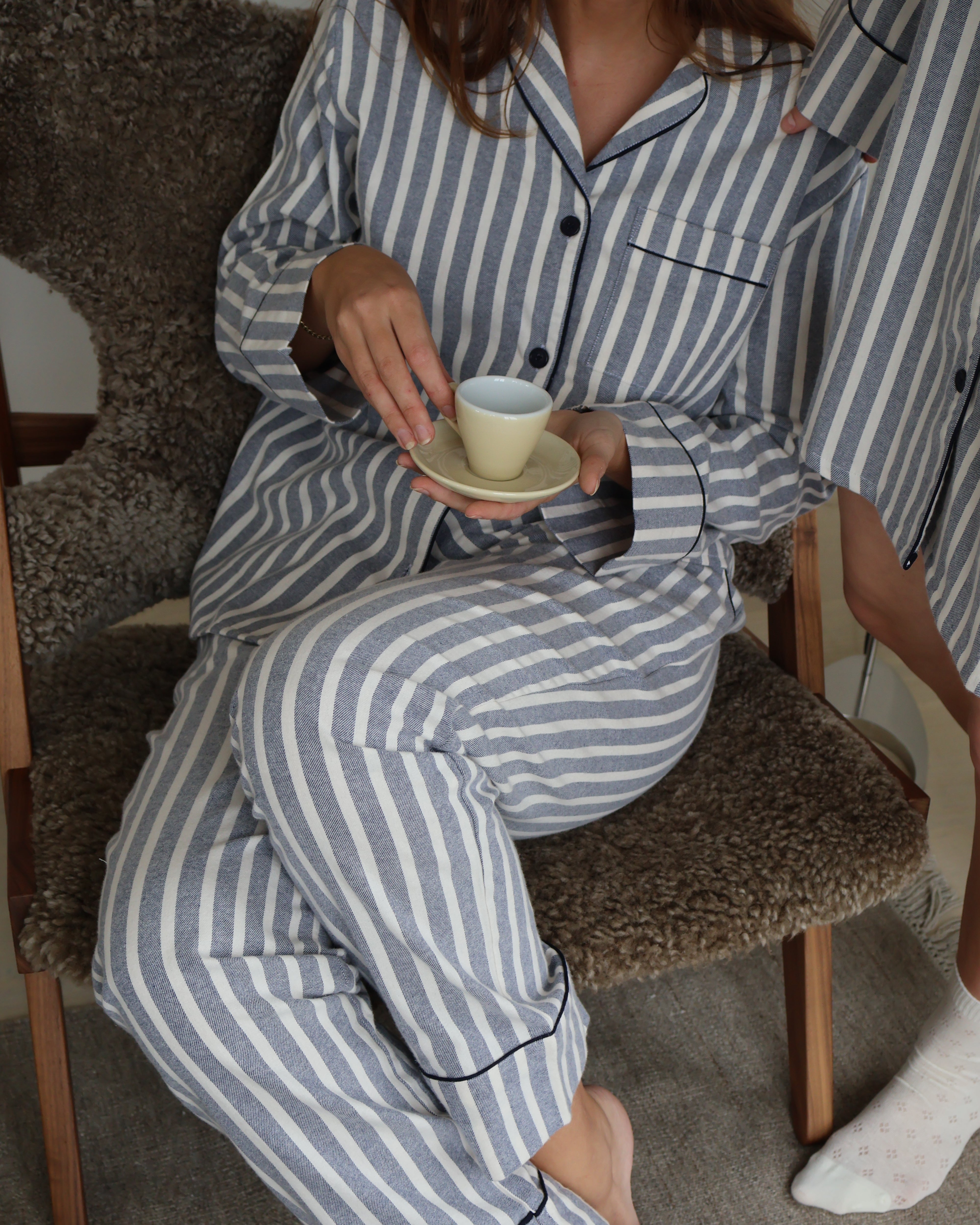 flannel pyjamas med striber