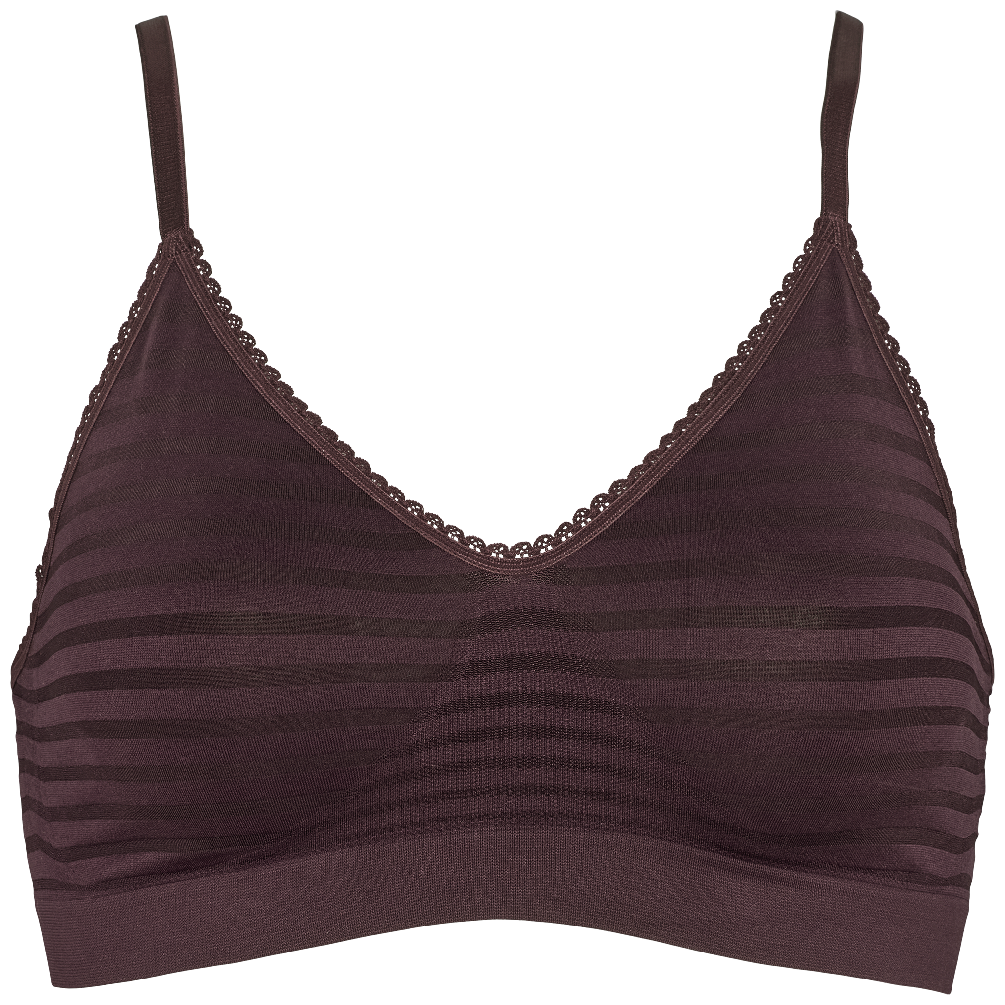 Lucia bra top stripe Dark Brown forfra