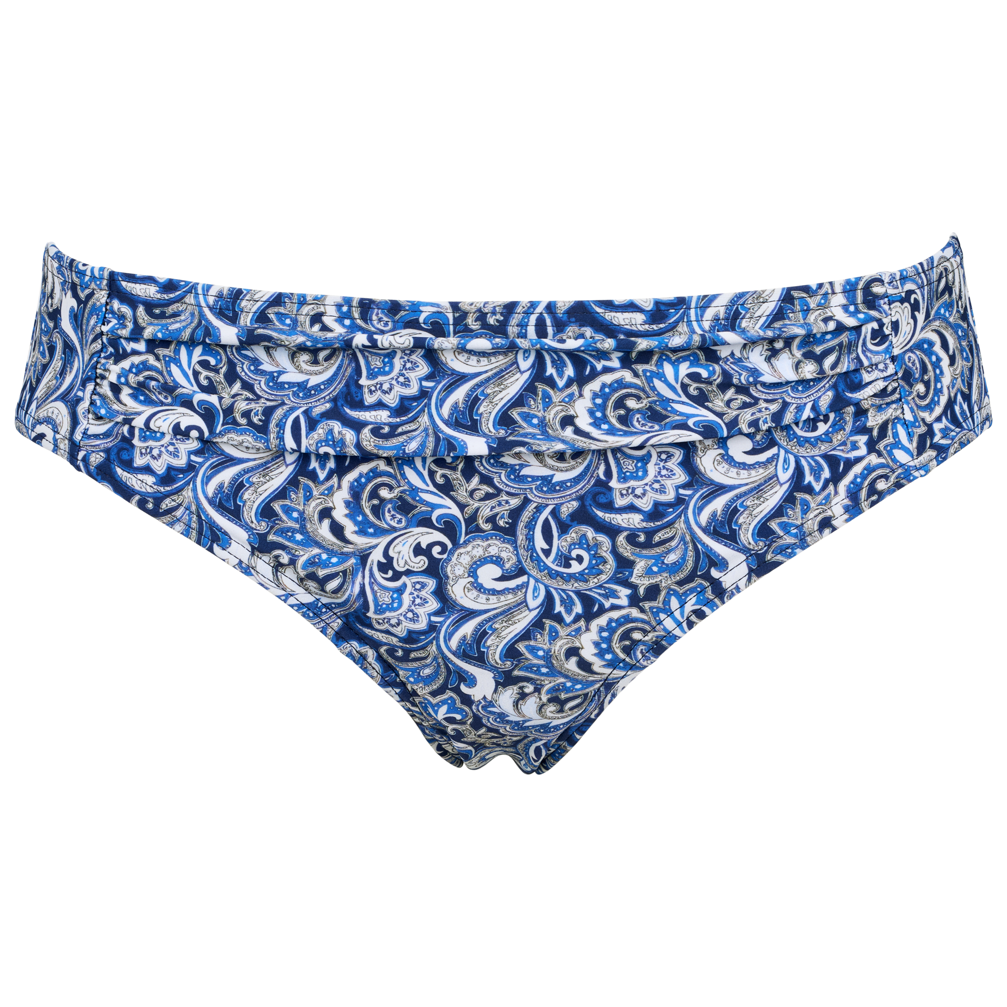 Bikini trusse i blå og hvid med paisley mønster