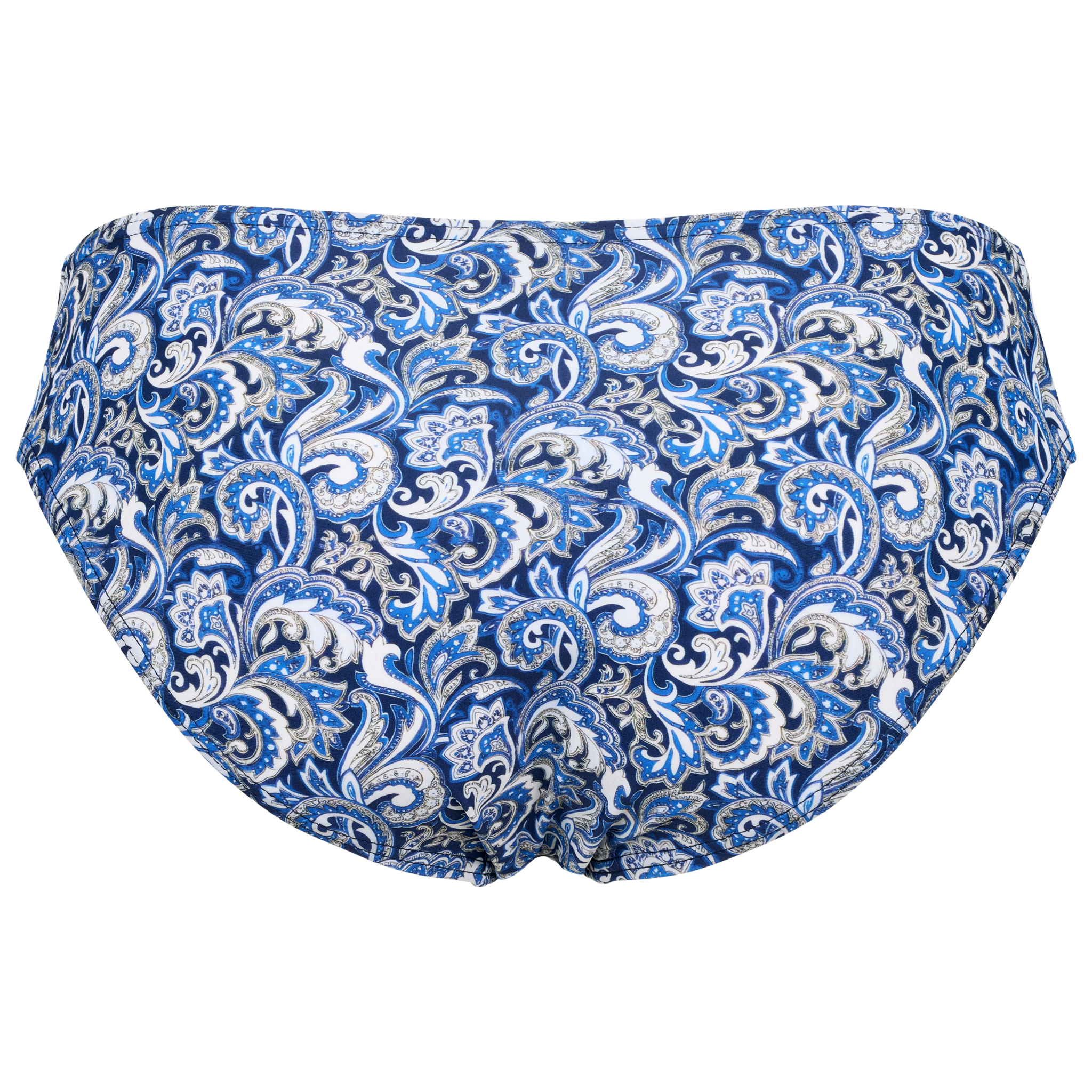 Bikini trusse i blå og hvid med paisley mønster