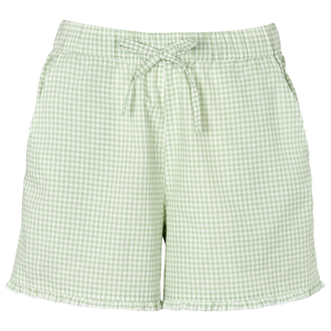 Grøn-hvide ternede natshorts med bindebånd i taljen