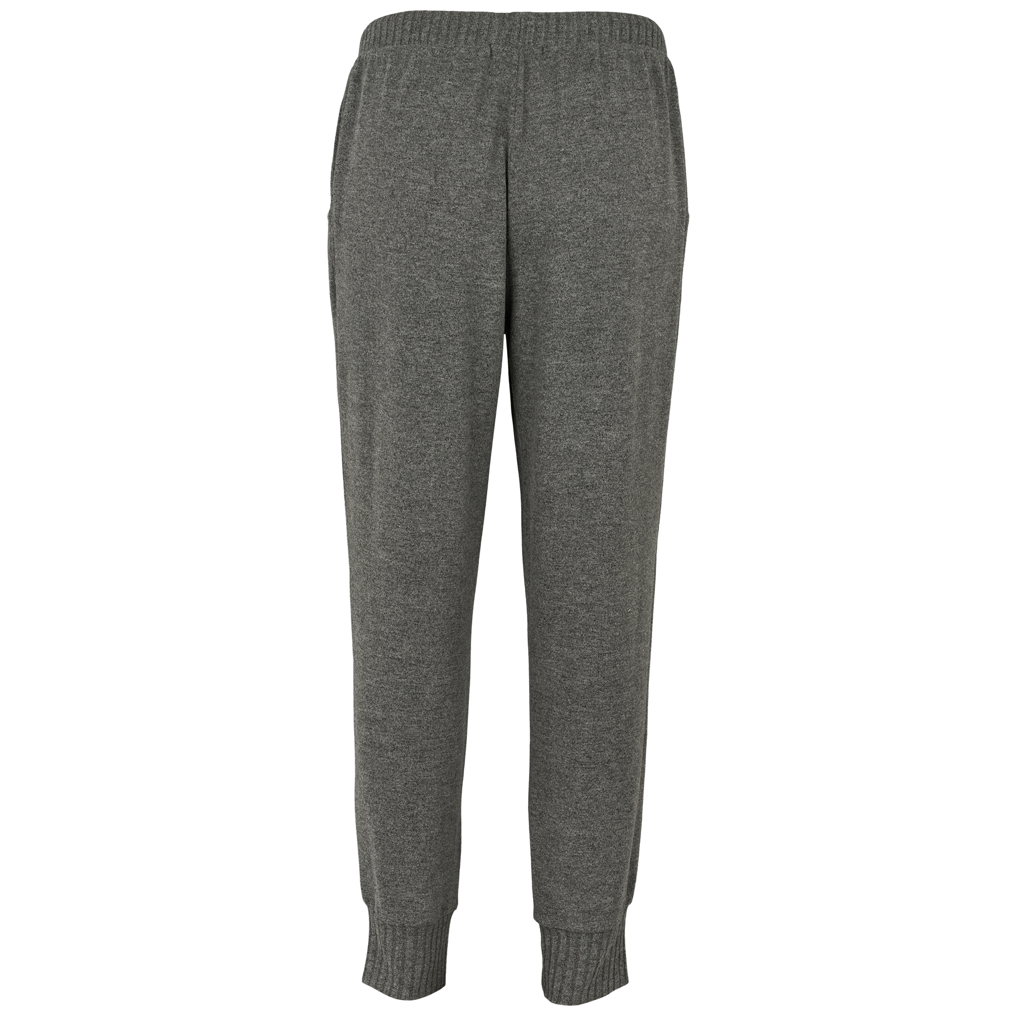Cozy pants w rib - Dark grey melange
