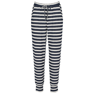 Cozy pants w rib - Navy melange