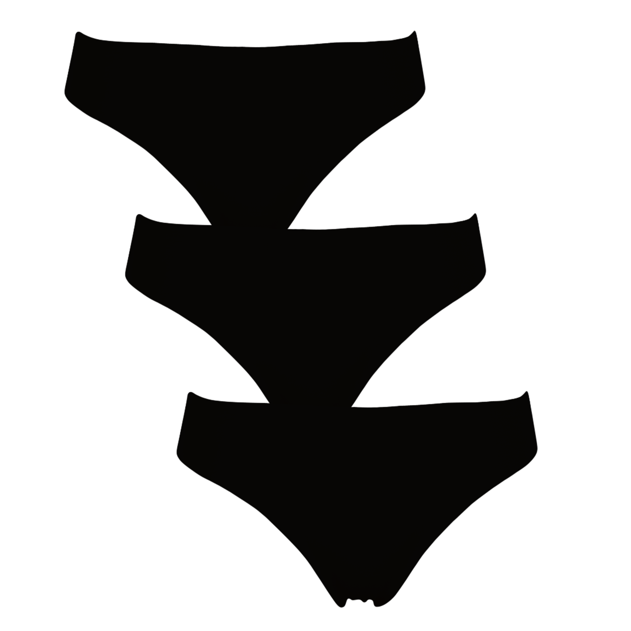 Seamless brazilian trusse i sort 3-pack