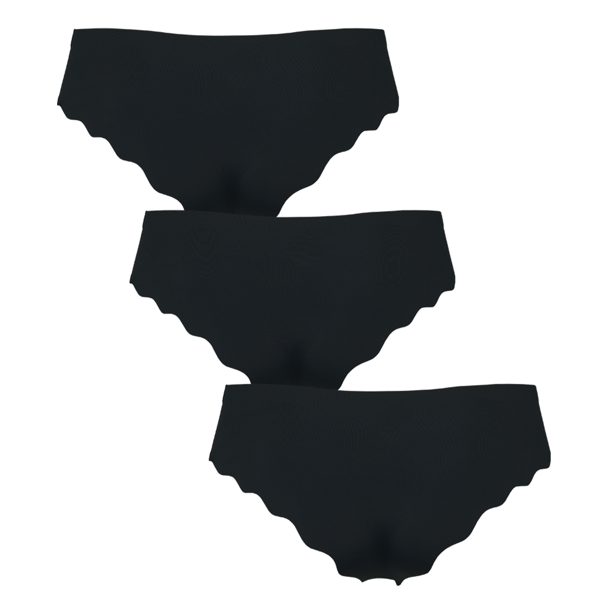 Seamless brazilian trusse i sort 3-pack