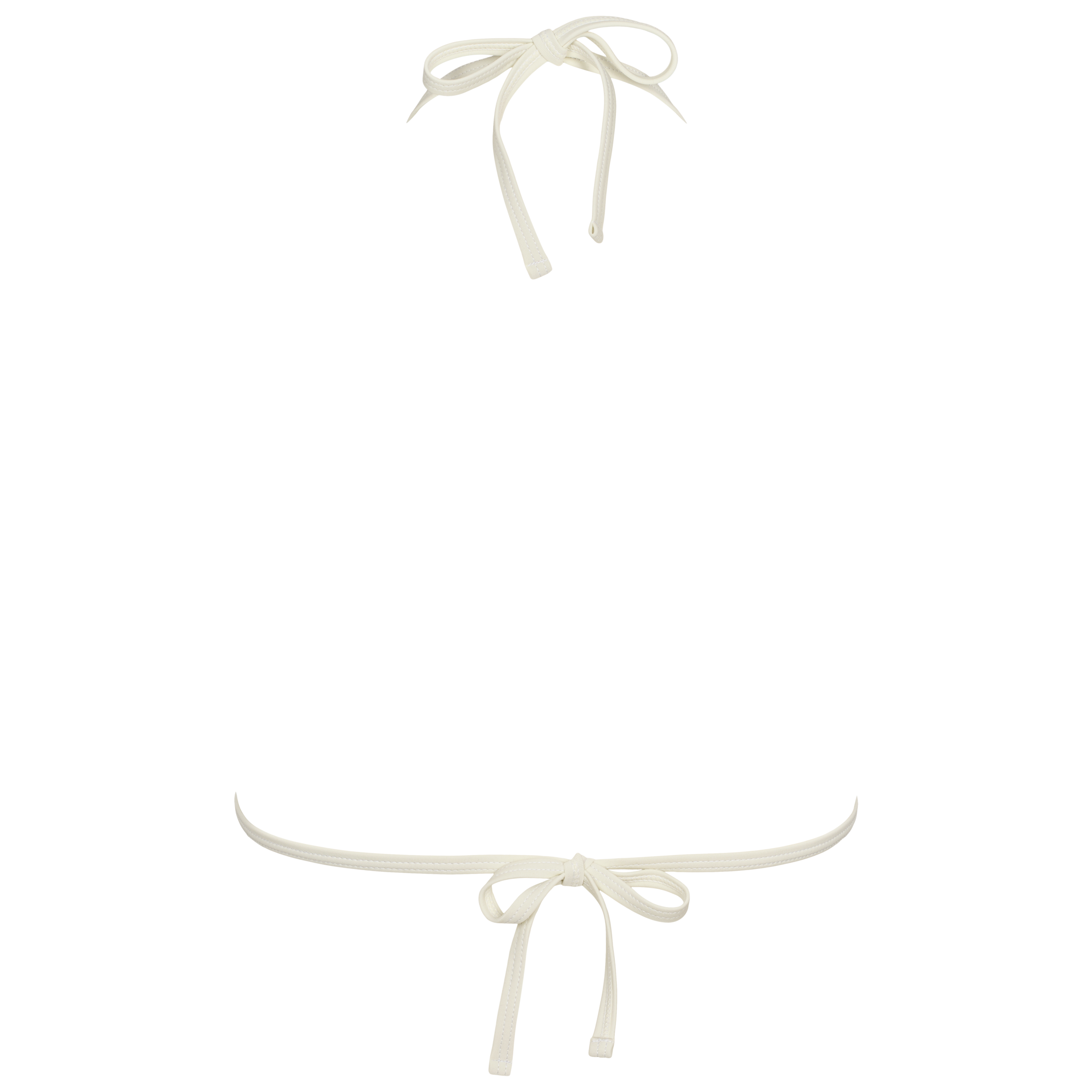 Blå bikini top med hvide kanter og bindebånd