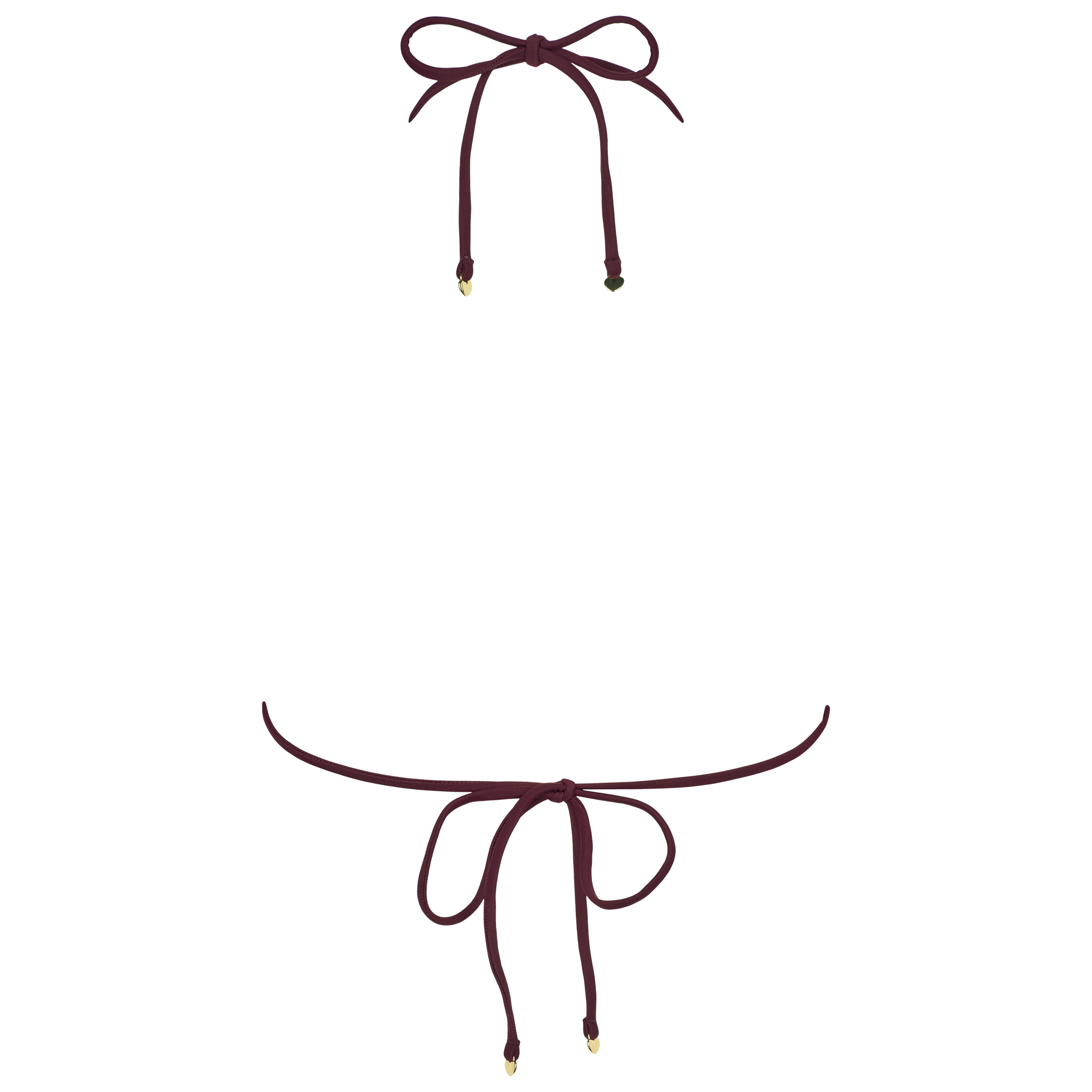 Bikini top i farven dark purple med bindebånd