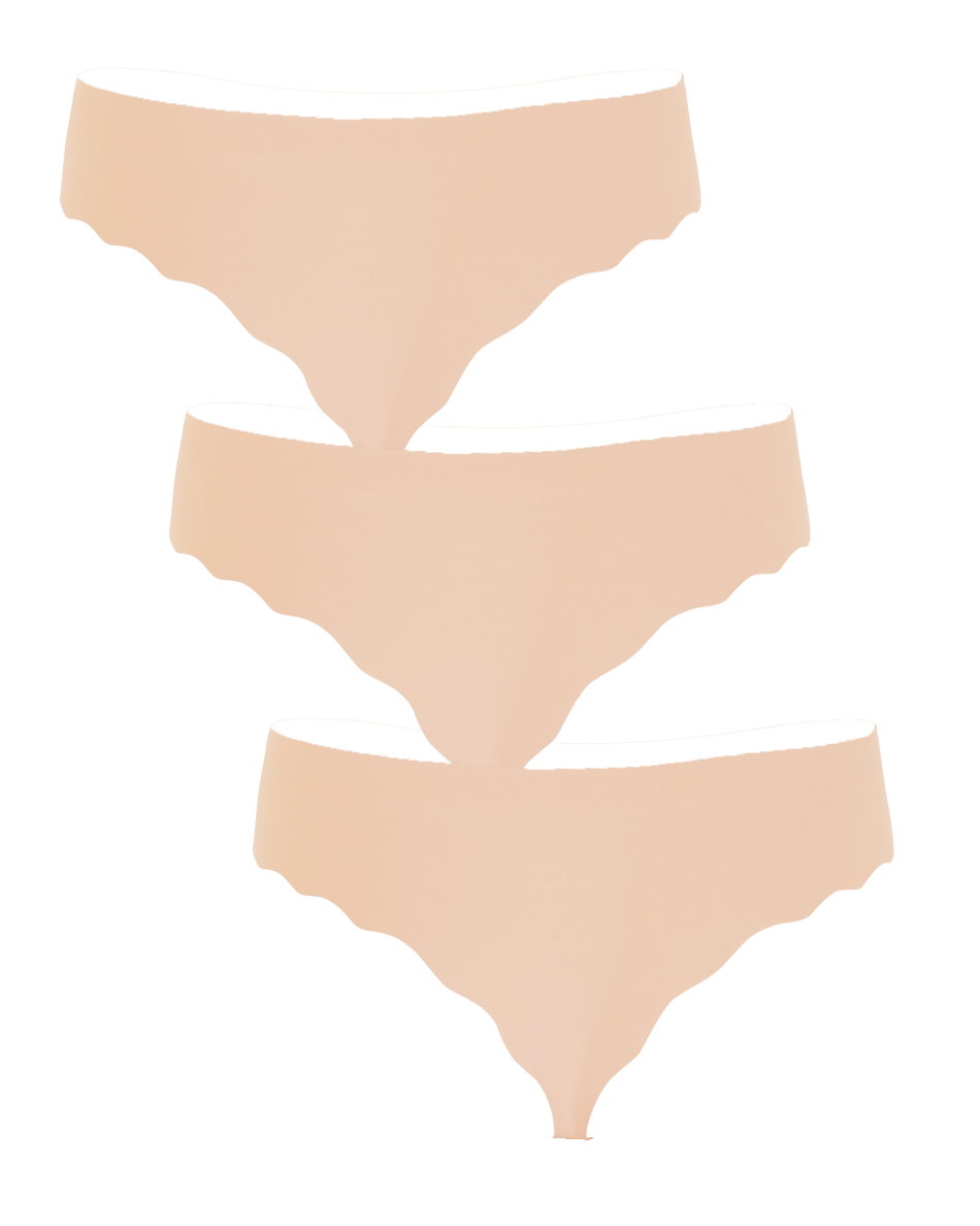 Seamless string 3-pack cotton - Nude