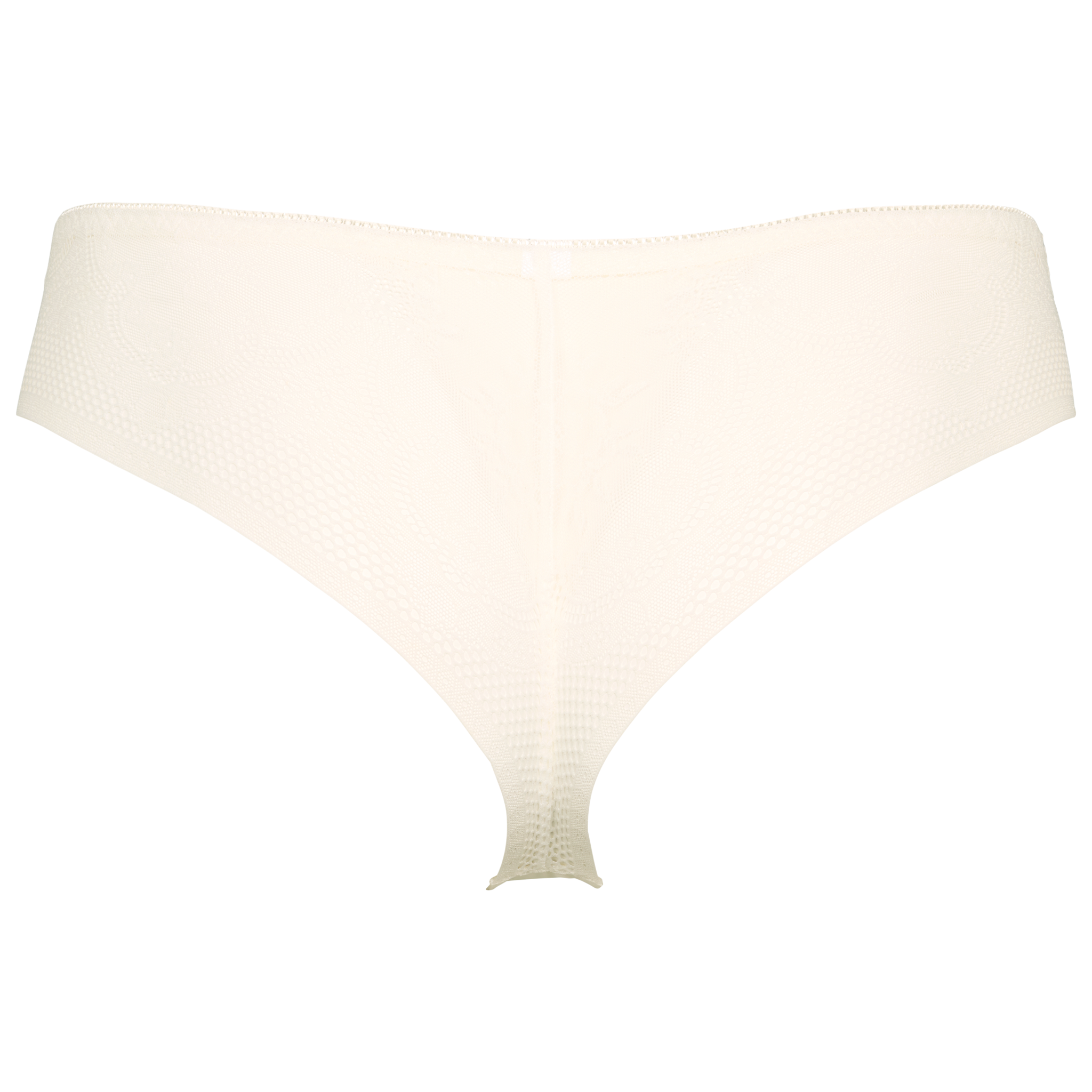 Seamless string med lace i hvid