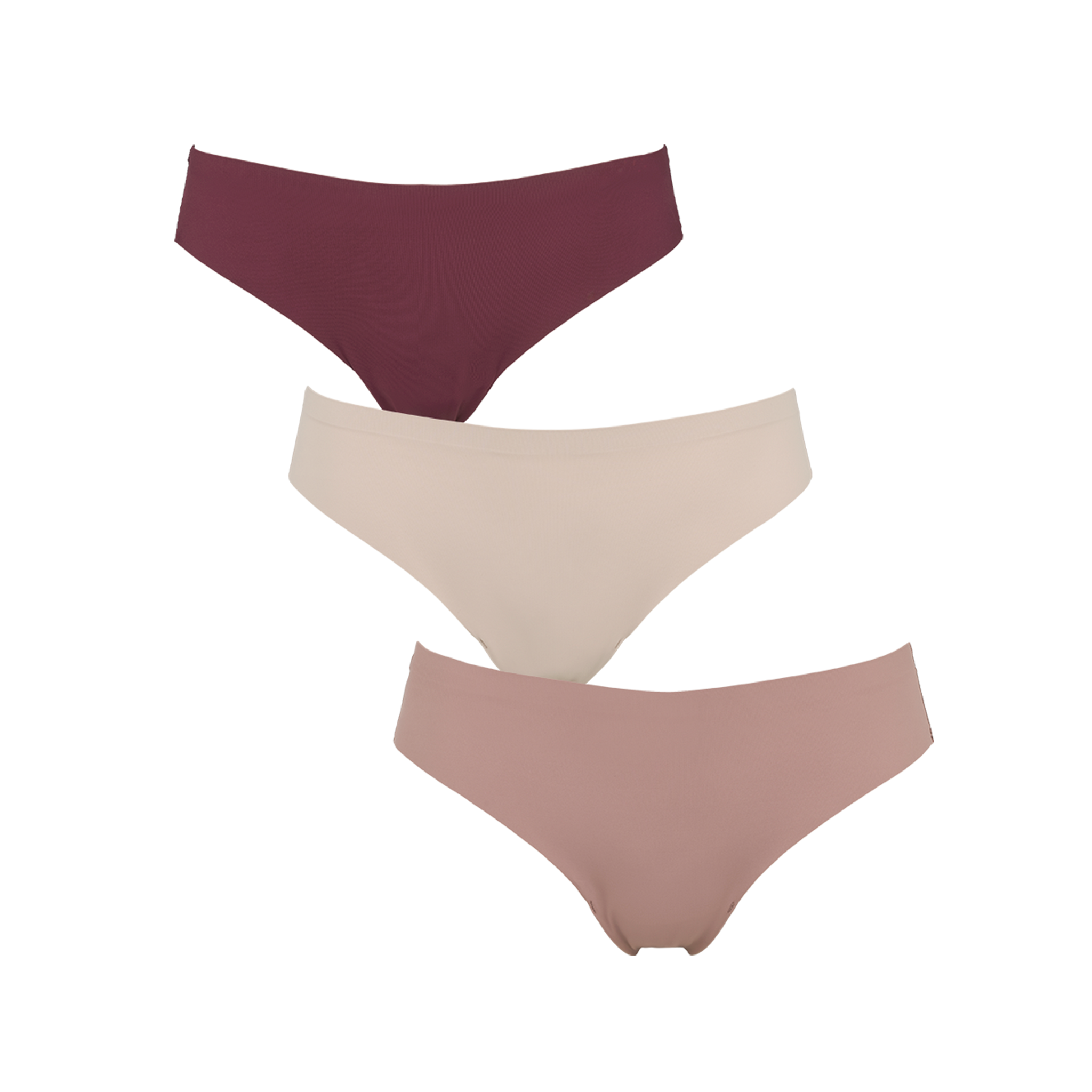 Seamless string w lace 3-pack - Windsor wine