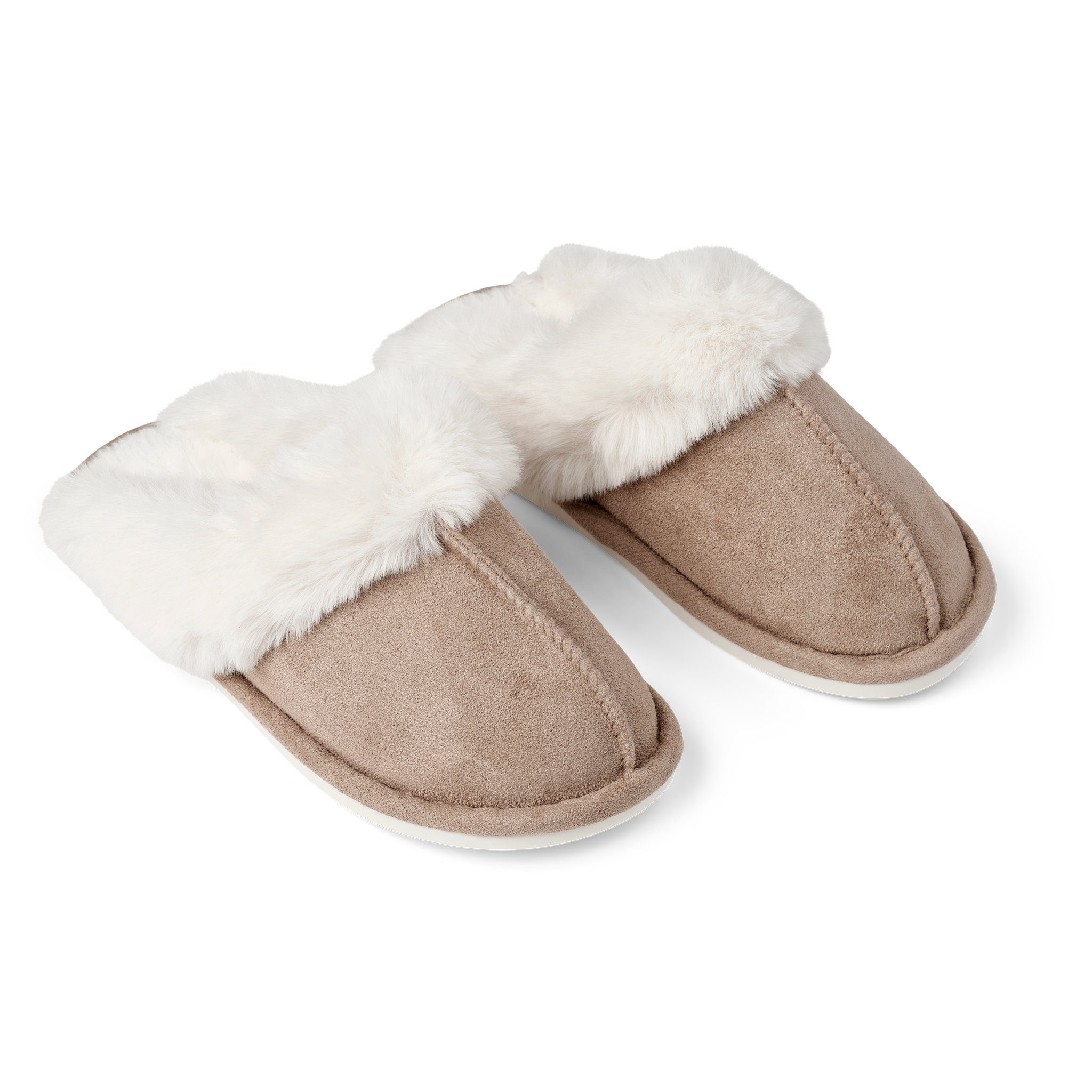 Fluffy slippers - Brown sand
