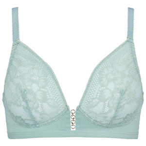 Soft bra i farven ether med blomsterblonde