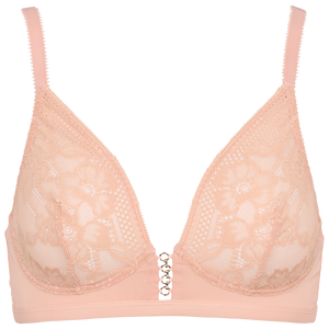 Kaya soft bra - Peach pearl. Blød blondebh uden skåle