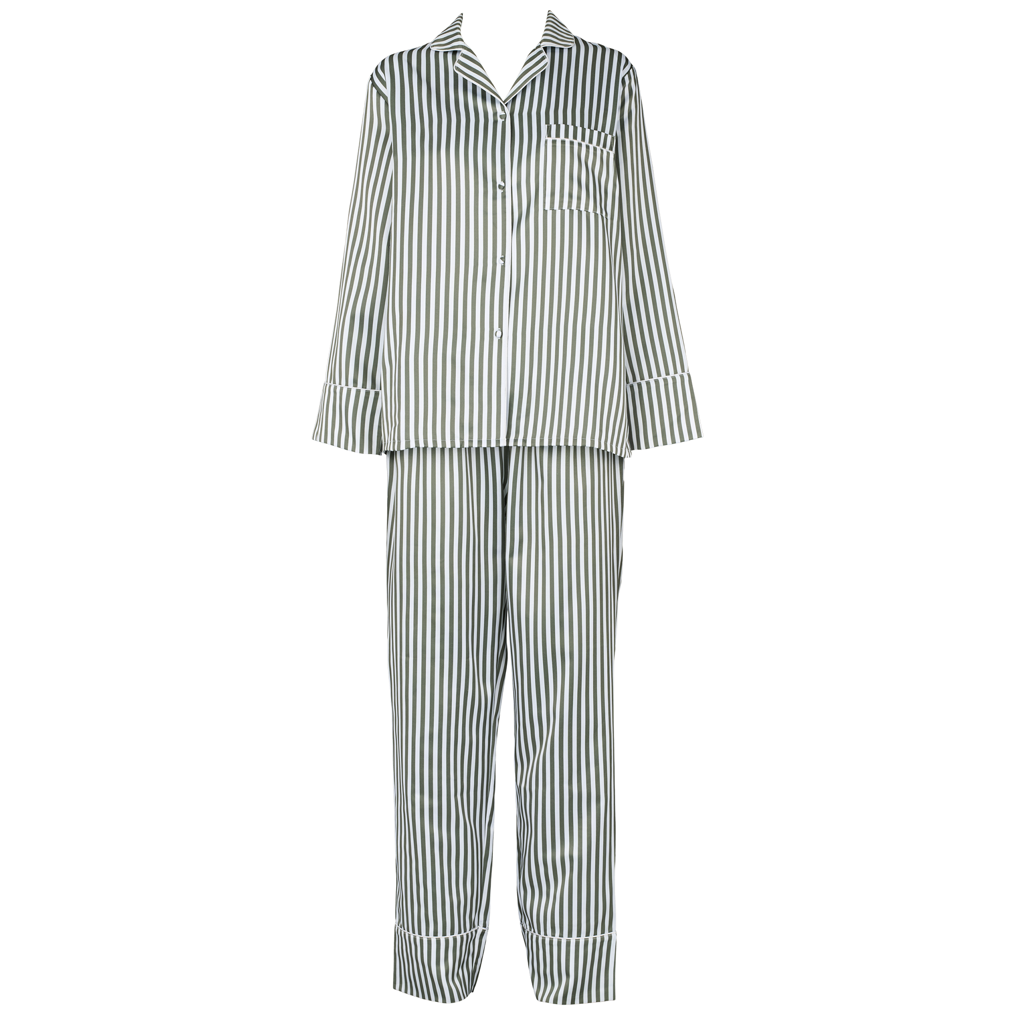 Leo sateen pyjamas AOP - Dusty green