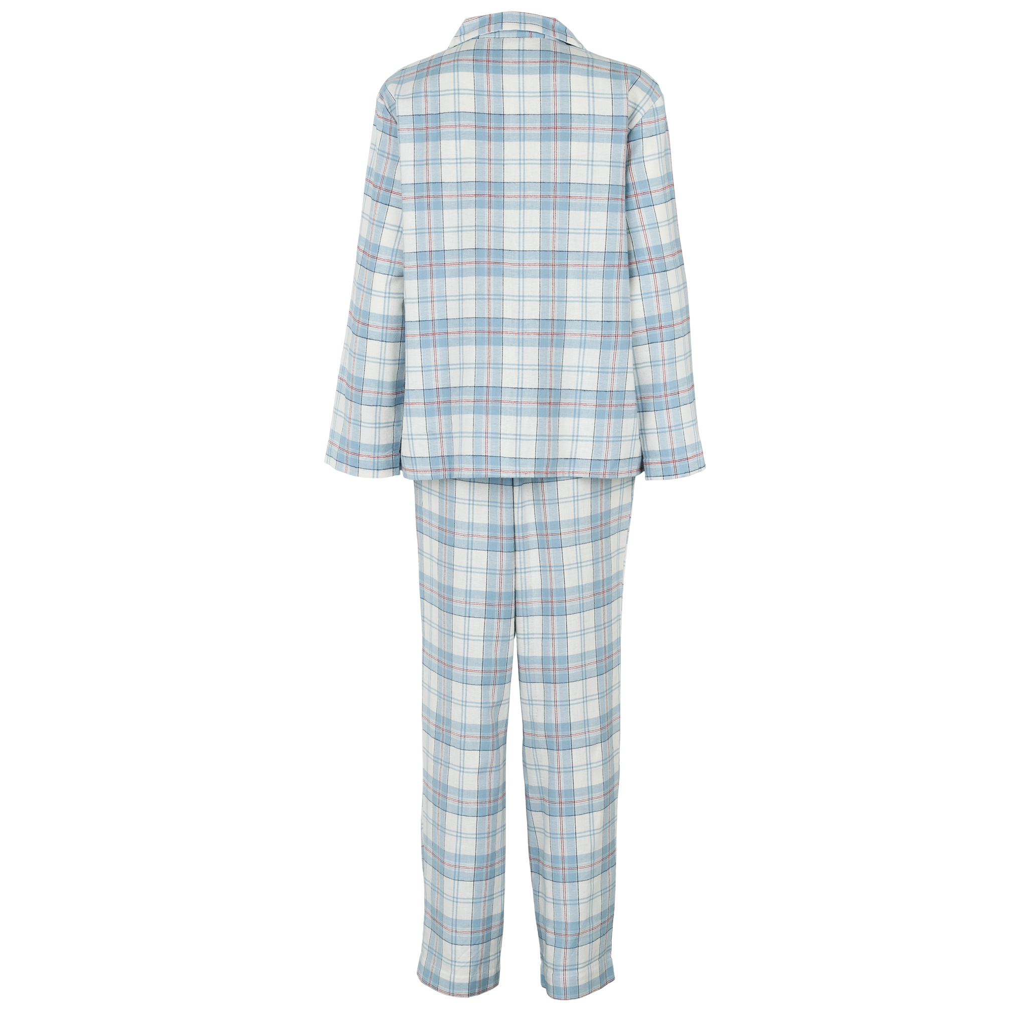 Check flannel pyjamas - Light blue