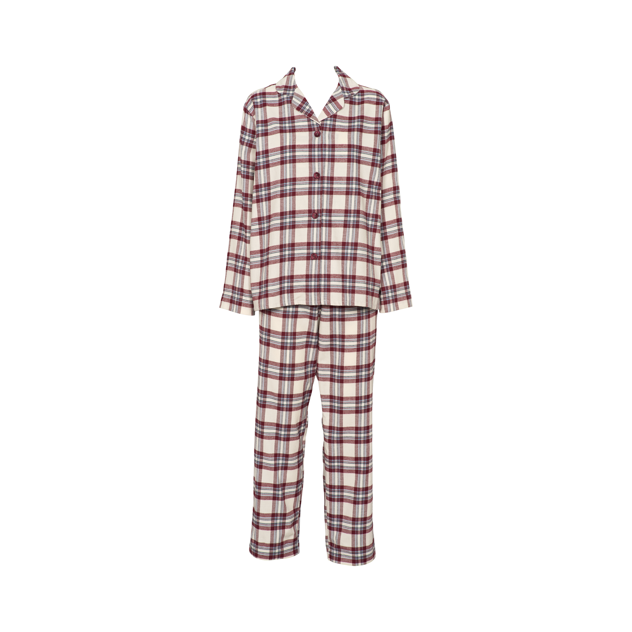 Check flannel pyjamas Windsor Wine forfra