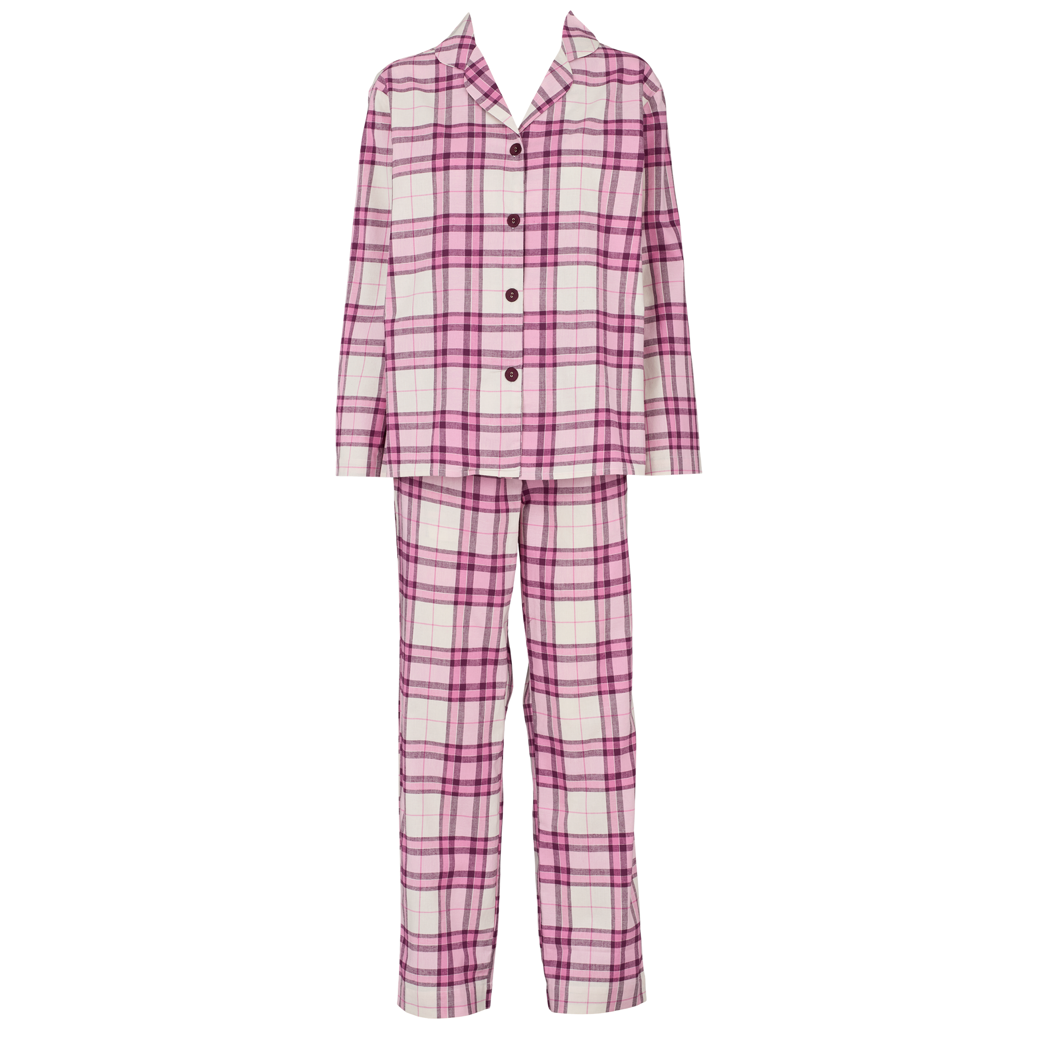 Check flannel pyjamas - Mellow mauve