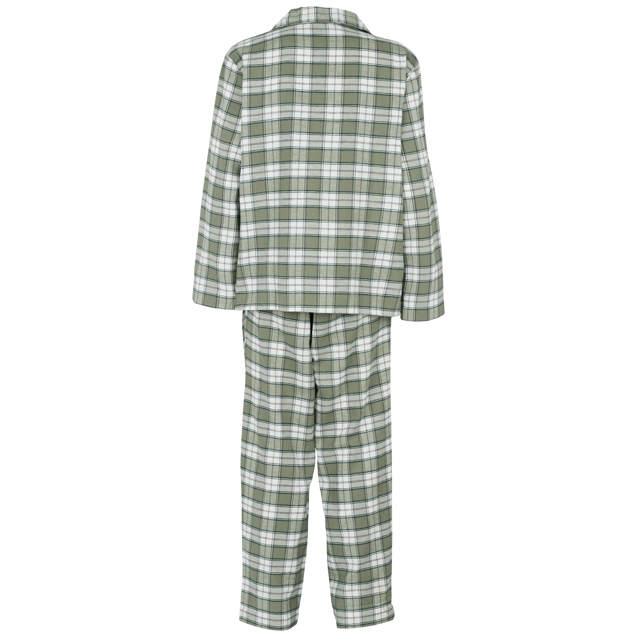 Check flannel pyjamas - Dusty green