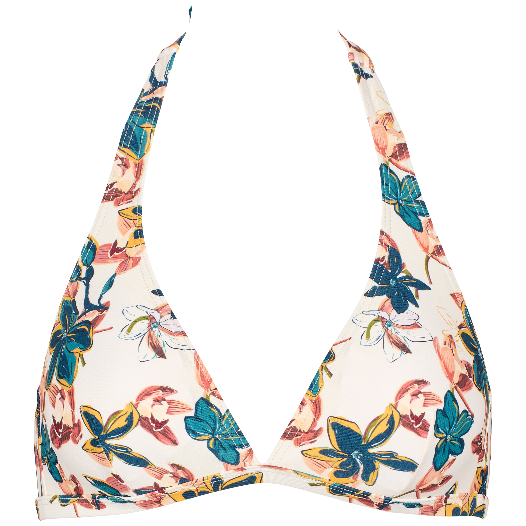 Lys bikinitop med blå blomster
