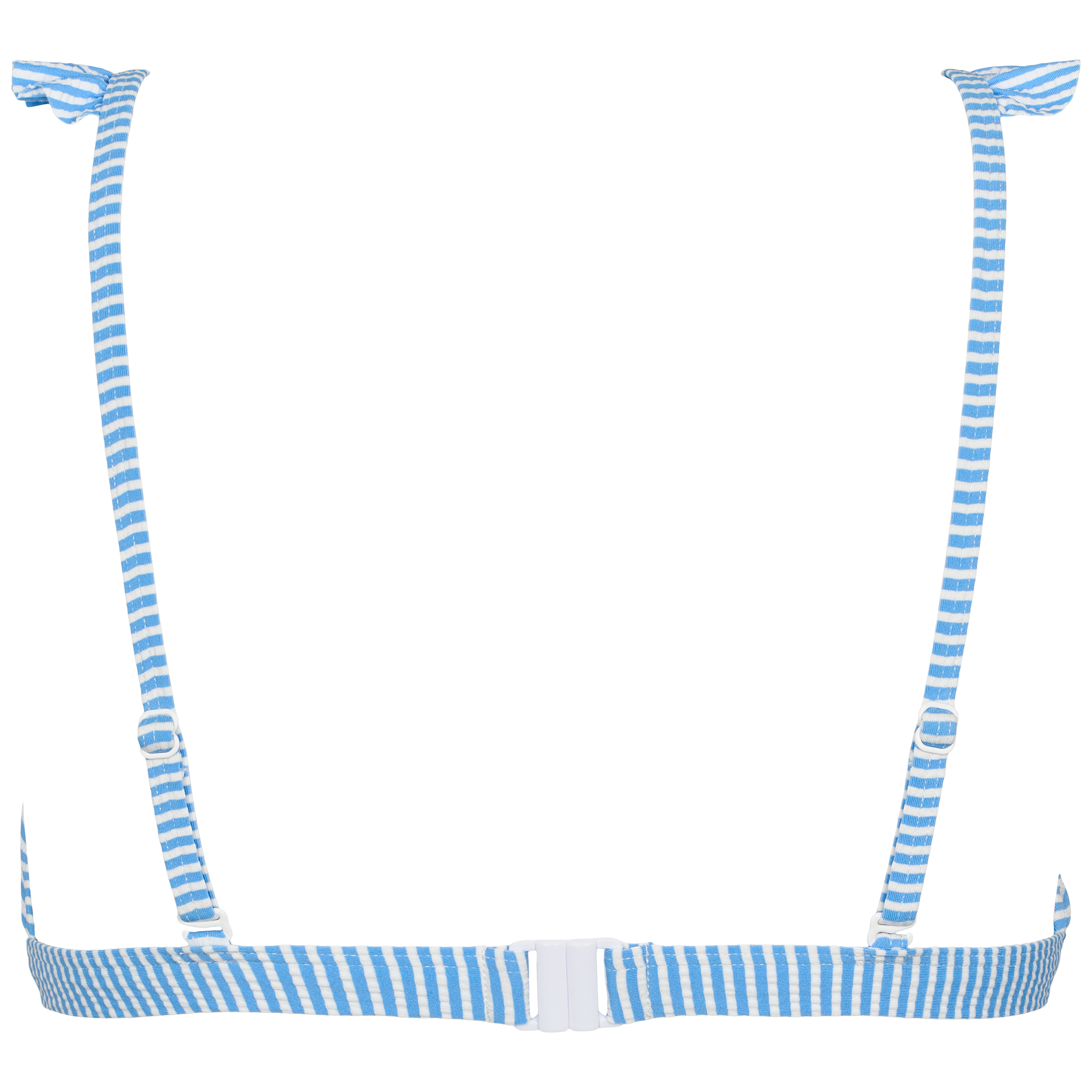 Lyseblå bikinitop med flæser