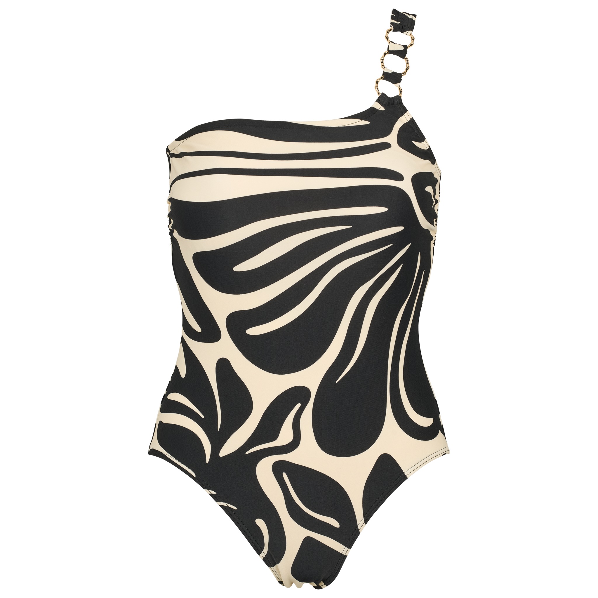 one-shoulder bikini med mønster
