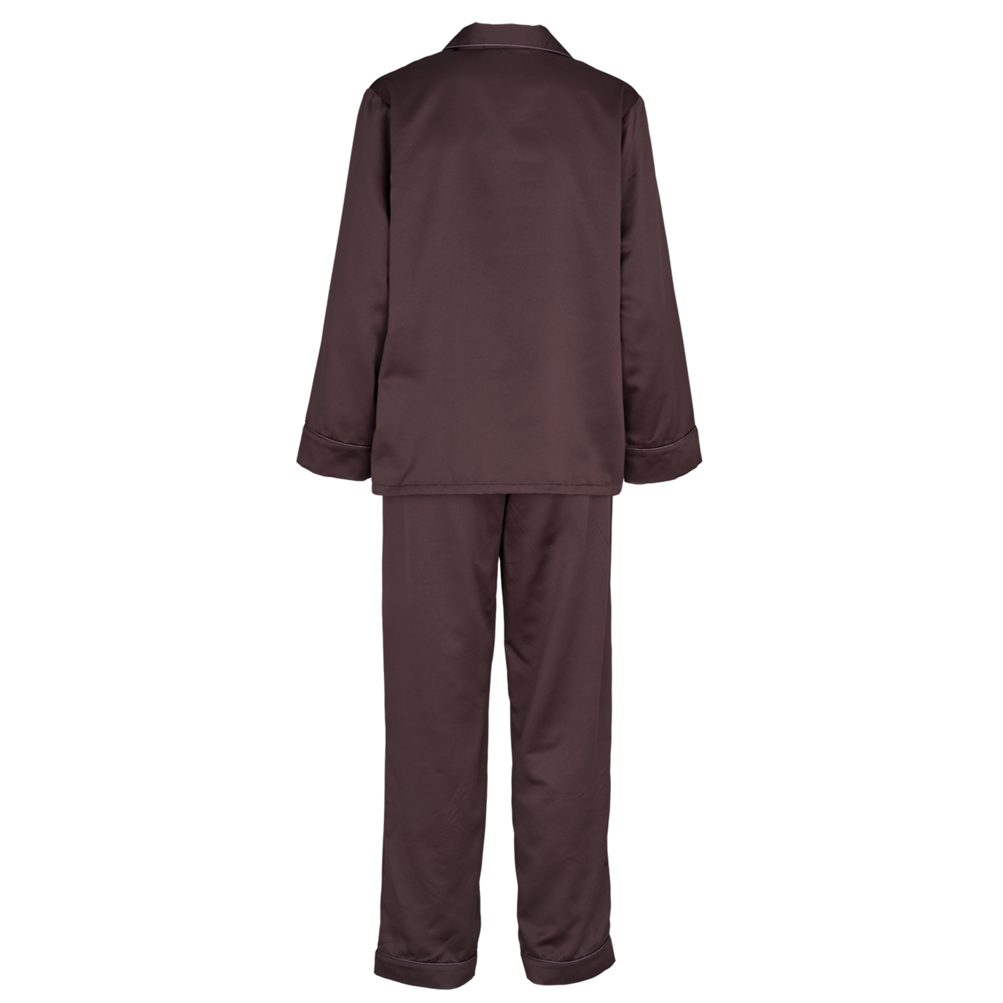 Leo sateen pyjamas Dark Brown bagfra