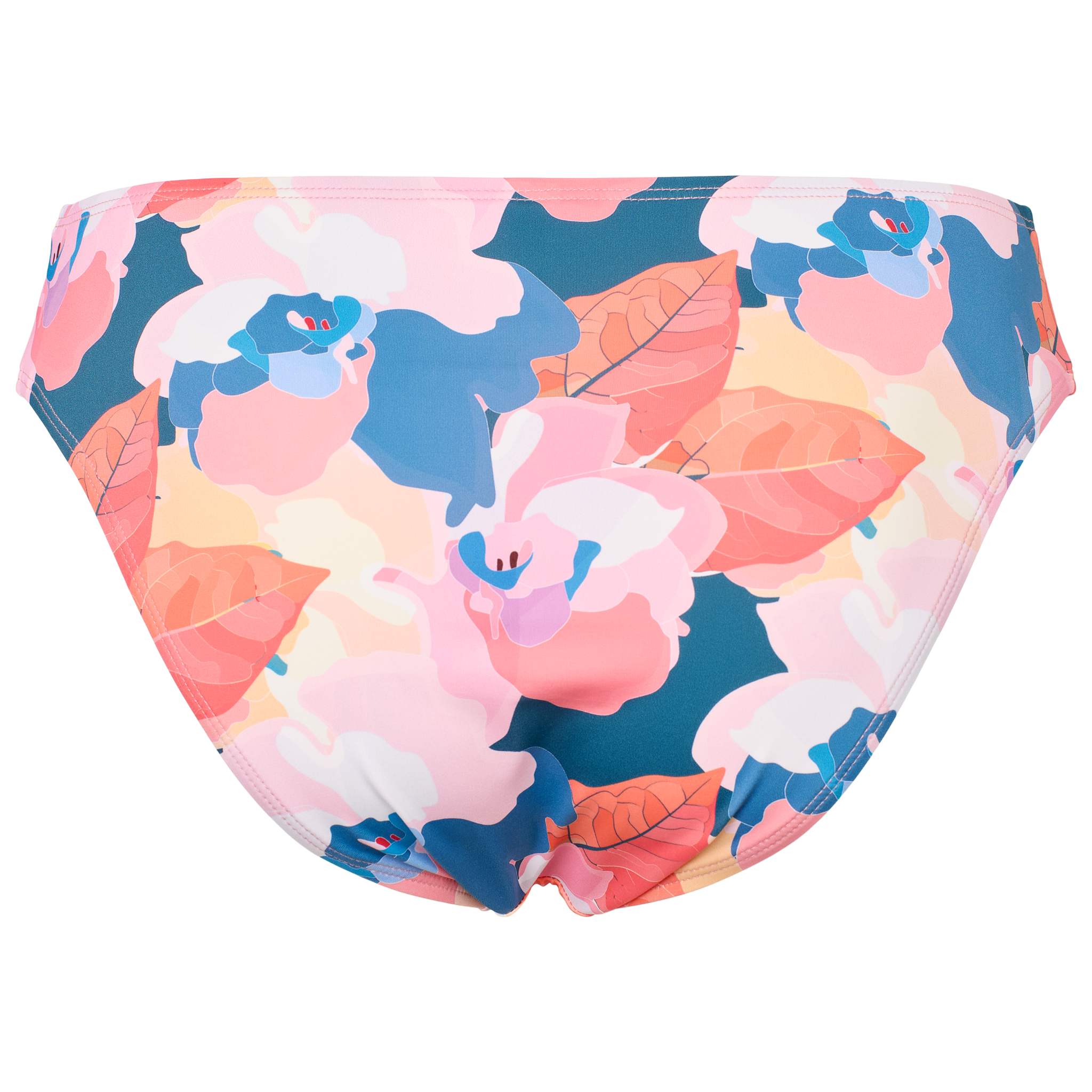 Bikini trusse til kvinder med blomstermotiv i pink, blå og koral