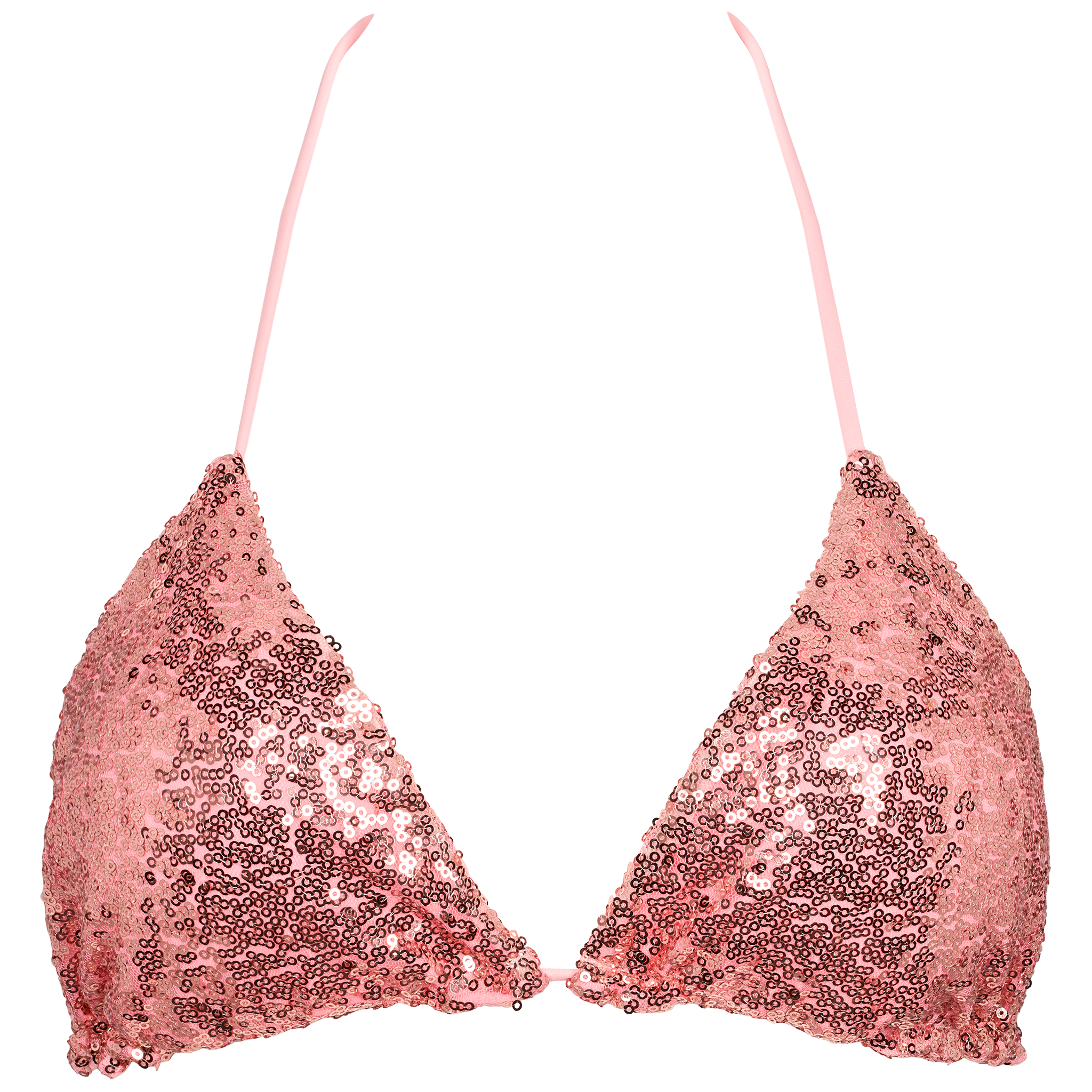 Lyserød paillet bikinitop