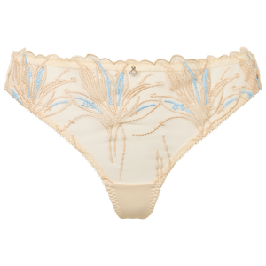 Emily string i butter yellow med broderet blonde