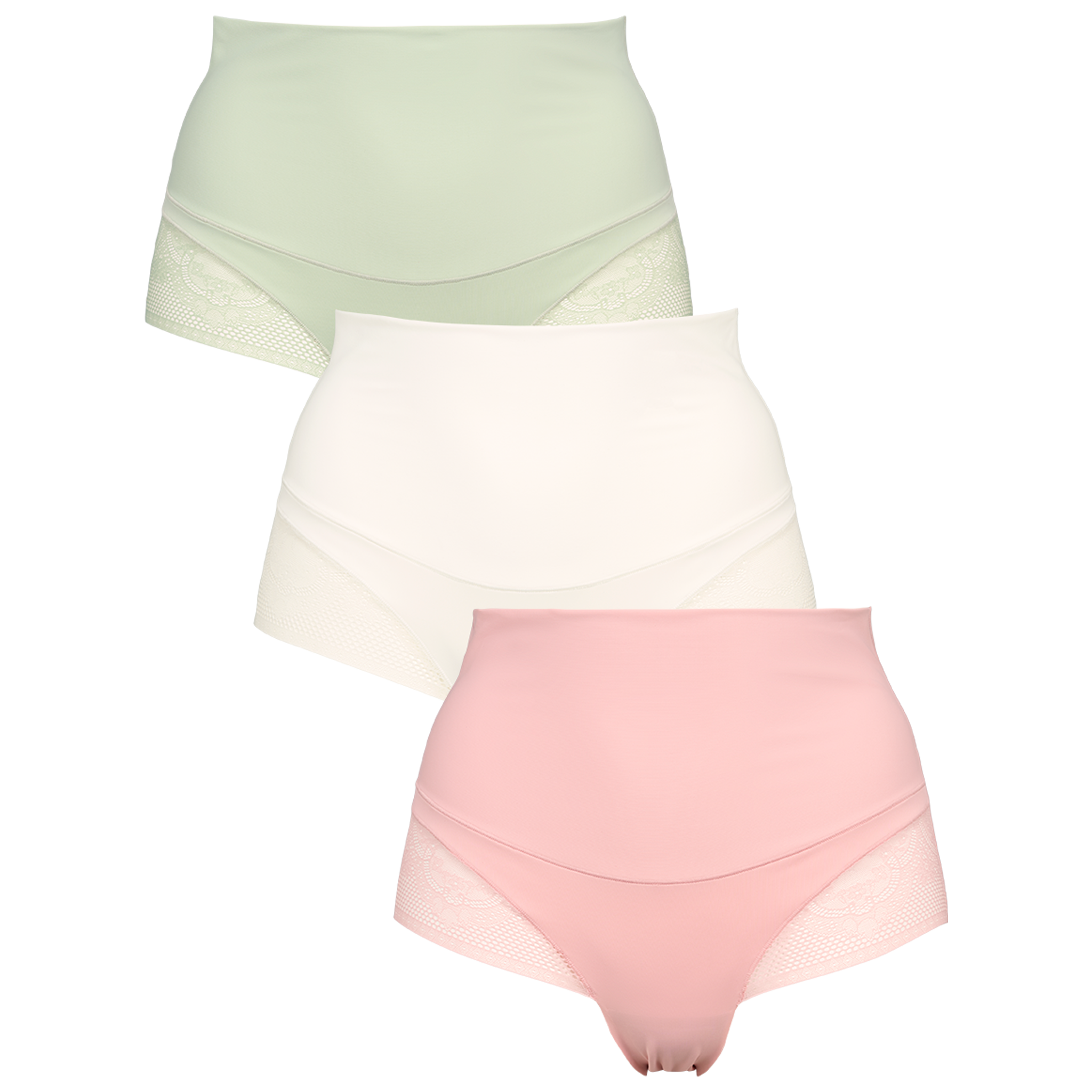 Seamless light shape tai 3-pack i grøn, hvid og lyserød