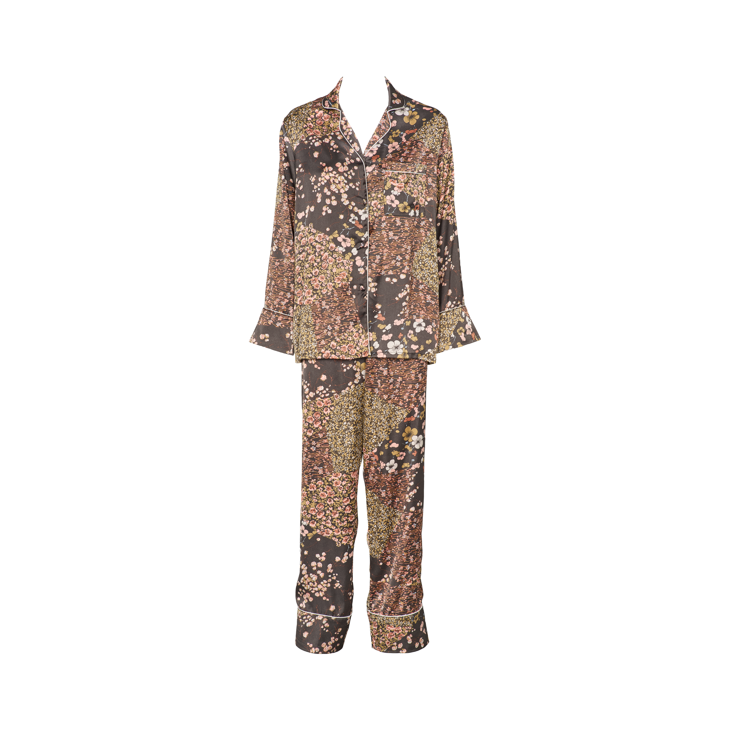 Lion pyjamas Dark Brown forfra