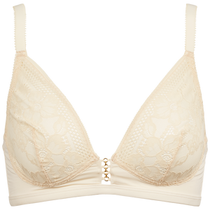 Vanijle farvet bh med blonde