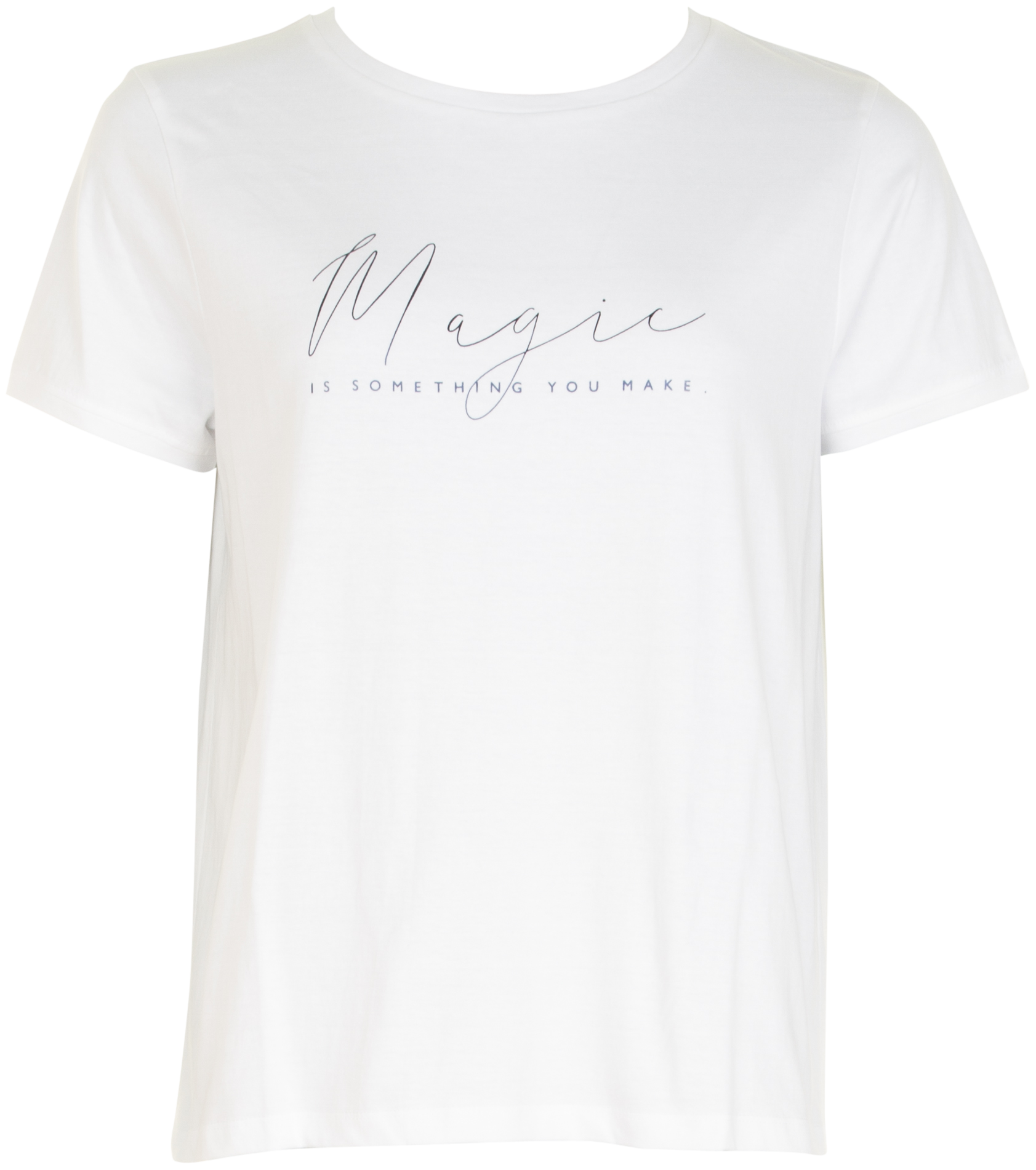 Hvid t-shirt med enkelt print til kvinder