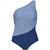 blå one-shoulder badedragt