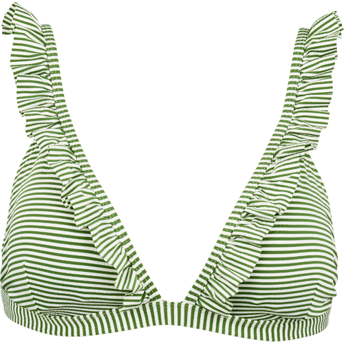 Grøn og hvid stribet bikinitop